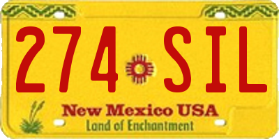 NM license plate 274SIL