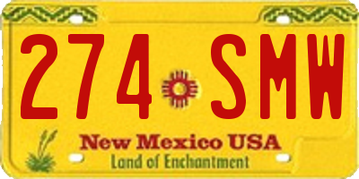 NM license plate 274SMW