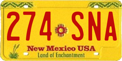 NM license plate 274SNA