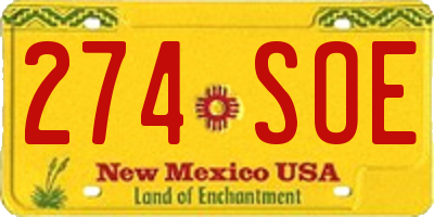 NM license plate 274SOE
