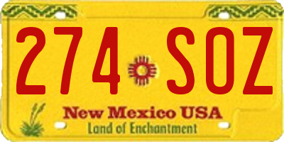 NM license plate 274SOZ