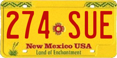 NM license plate 274SUE