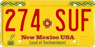 NM license plate 274SUF