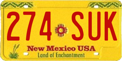 NM license plate 274SUK