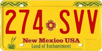 NM license plate 274SVV