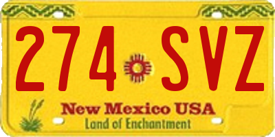 NM license plate 274SVZ