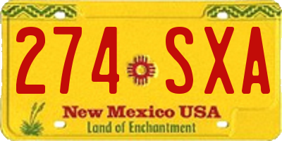 NM license plate 274SXA