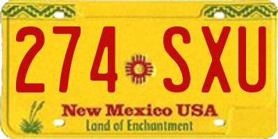 NM license plate 274SXU