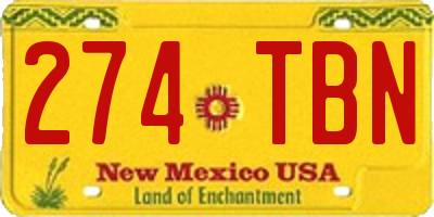 NM license plate 274TBN