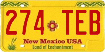 NM license plate 274TEB
