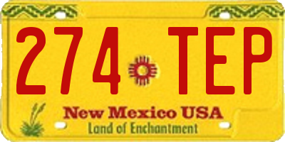 NM license plate 274TEP