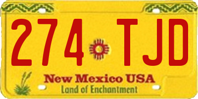 NM license plate 274TJD