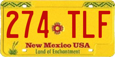 NM license plate 274TLF