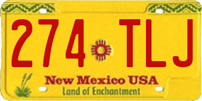 NM license plate 274TLJ