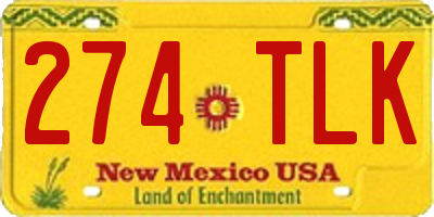 NM license plate 274TLK