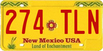 NM license plate 274TLN