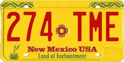 NM license plate 274TME