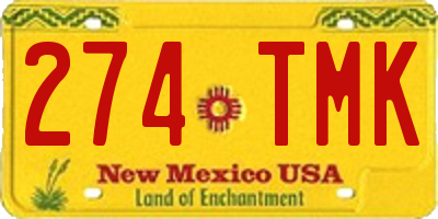 NM license plate 274TMK