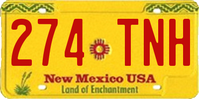 NM license plate 274TNH