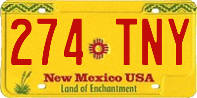 NM license plate 274TNY