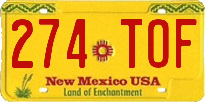 NM license plate 274TOF
