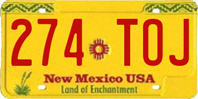 NM license plate 274TOJ