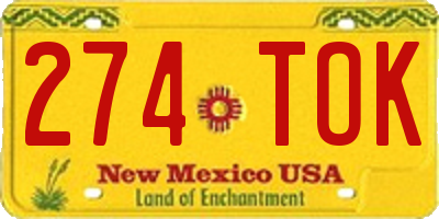 NM license plate 274TOK