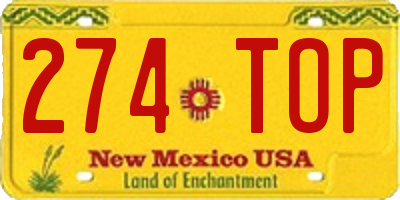 NM license plate 274TOP