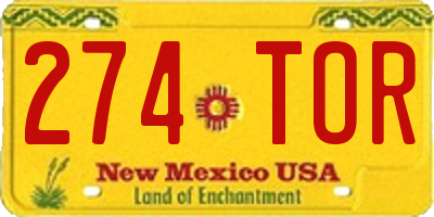 NM license plate 274TOR