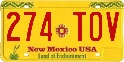 NM license plate 274TOV