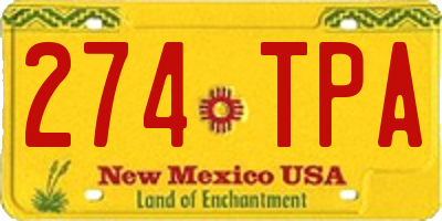 NM license plate 274TPA