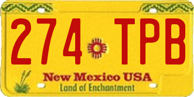 NM license plate 274TPB