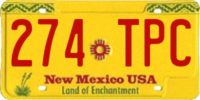 NM license plate 274TPC
