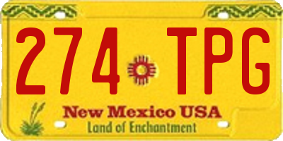 NM license plate 274TPG