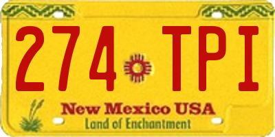 NM license plate 274TPI