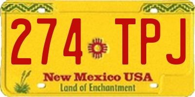NM license plate 274TPJ