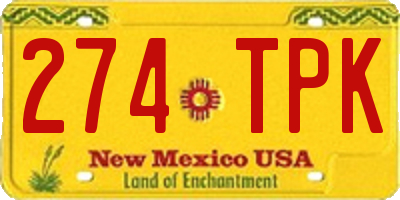 NM license plate 274TPK