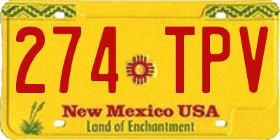 NM license plate 274TPV