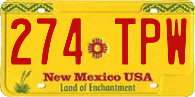 NM license plate 274TPW
