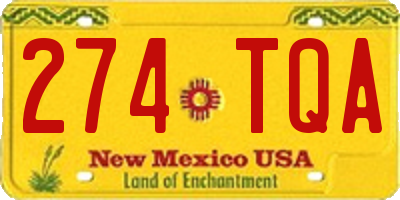 NM license plate 274TQA