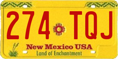 NM license plate 274TQJ