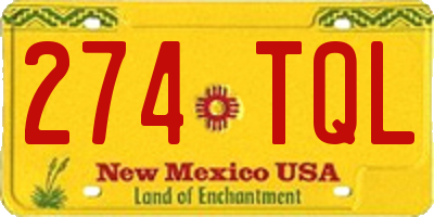 NM license plate 274TQL