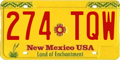 NM license plate 274TQW