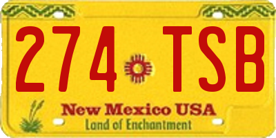 NM license plate 274TSB