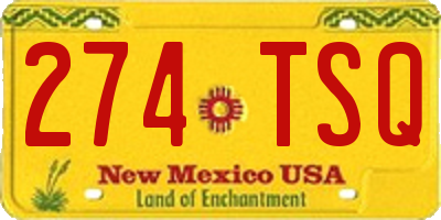 NM license plate 274TSQ