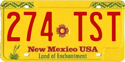 NM license plate 274TST