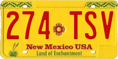 NM license plate 274TSV