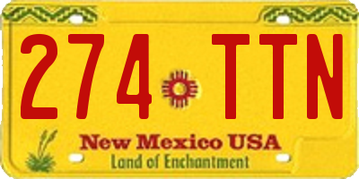 NM license plate 274TTN