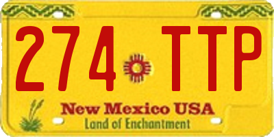 NM license plate 274TTP