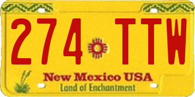 NM license plate 274TTW